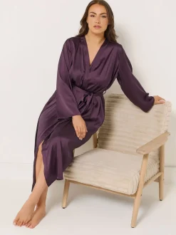 Yours Curve Red Satin Robe