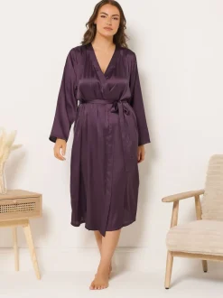 Yours Curve Red Satin Robe