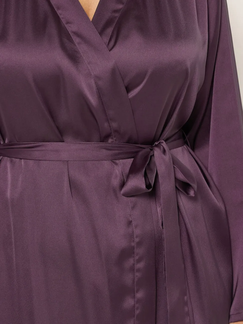 Yours Curve Red Satin Robe