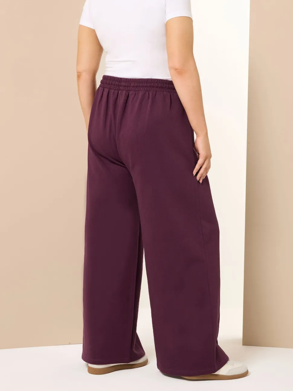 Yours Curve Red Wide Fit Wide Leg Joggers