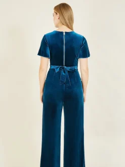 Yumi Blue Jumpsuit With Angel Sleeves