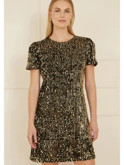 Yumi Gold Sequin Tunic Dress