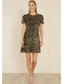 Yumi Gold Sequin Tunic Dress
