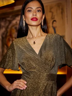 Yumi Gold Sparkle Stretch Jumpsuit