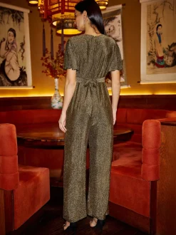 Yumi Gold Sparkle Stretch Jumpsuit