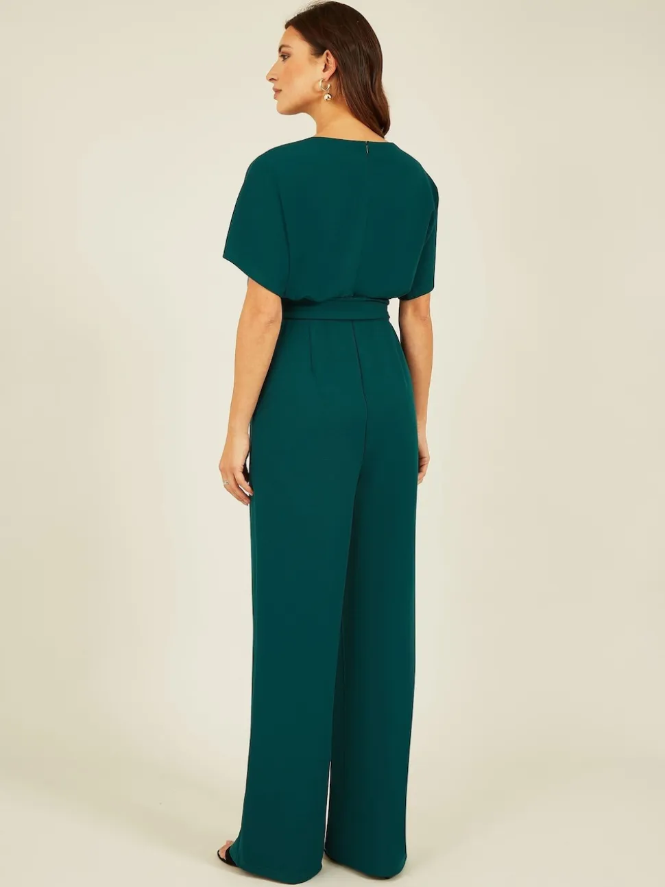 Yumi Green Batwing Stretch Jumpsuit