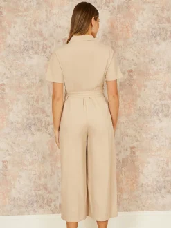 Yumi Natural Relaxed Fit Utility Jumpsuit