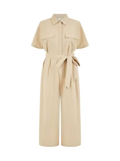 Yumi Natural Relaxed Fit Utility Jumpsuit