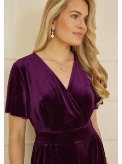 Yumi Purple Jumpsuit With Angel Sleeves