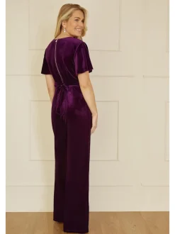 Yumi Purple Jumpsuit With Angel Sleeves