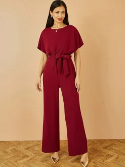 Yumi Red Batwing Stretch Jumpsuit