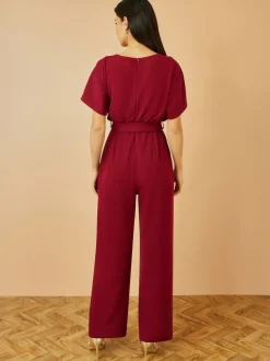 Yumi Red Batwing Stretch Jumpsuit