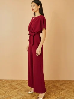Yumi Red Batwing Stretch Jumpsuit