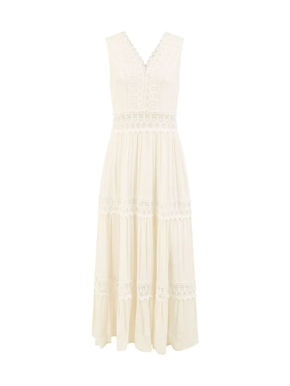 Yumi White Lace Trim Sun Dress