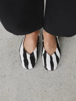 Zebra Forever Comfort® Leather Squoval Toe Ballet Flats